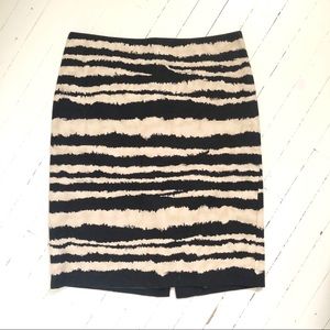 Talbots collection black cream pencil skirt EUC